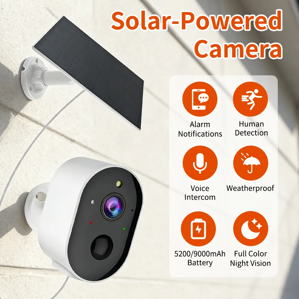 

3MP 1296P Tuya APP Solar Battery Power IP Camera Outdoor Water-proof Home Security CCTV Intercom Baby Monitor