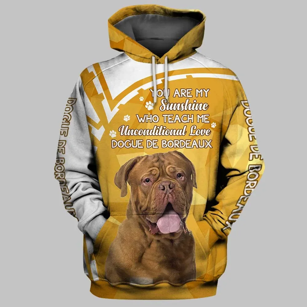 HX Animals Hoodies Golden Retriever 3D Graphic Dog is My Sunshine Hoodie Pets Dog Dogue De Bordeaux Sweatshirts Unisex Tops