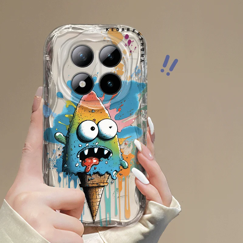 Flexible TPU Case For Redmi note 15 pro+ 5G Shockproof Doodle Monster Pattern Protective Back Cover Fundas