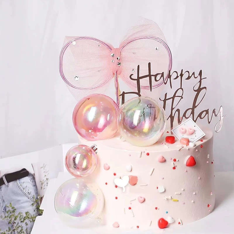10 Stück bunte Kugel-Kuchenaufsätze, transparenter Ballon, Cupcake, DIY-Dekoration für Geburtstagsfeier, Hochzeitstag, Babyparty – Detail 2