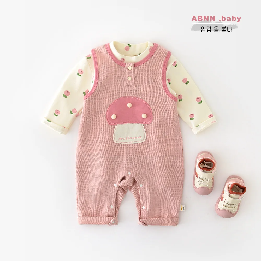 

Детские комбинезоны UNITIM для девочек, весенние розовые боди для новорожденных, цельные комбинезоны без рукавов для малышей, комбинезоны для младенцев