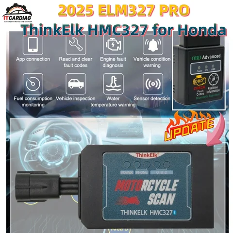 혼다 오토바이 블루투스 obd2 코드 리더 스캐너 e-f-i 오토바이 오류 진단 업데이트 elm327 용 ThinkElk HMC327