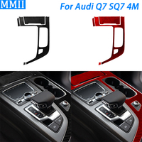 For Audi Q7 SQ7 4M 2016-2019 Accessories Carbon Fiber Center Console Gear Shift External Frame Trim Cover Car Interior Sticker