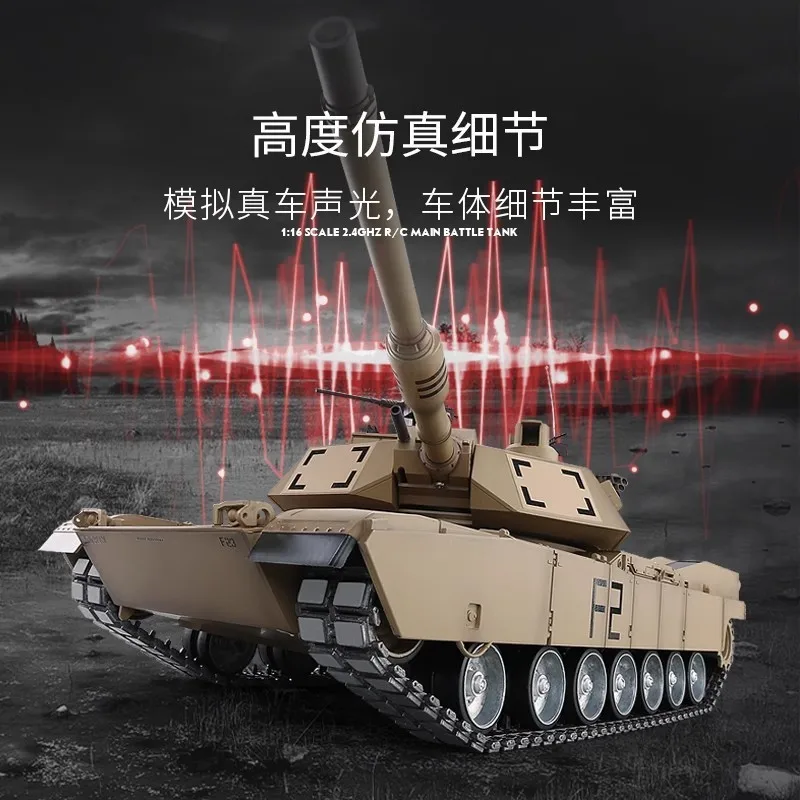 Tanque de batalha principal eua m1a2 abrams, escala 1:16, controle remoto, pista de metal, modelo militar, brinquedo para crianças com mais de 3 anos de idade