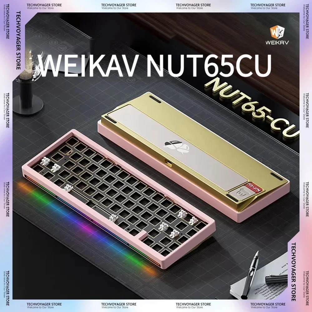 WEIKAV NUT65CU Mechanical Keyboard Kits Ergonomic Low Latency Custom Wireless Tri-Mode Gaming Keyboard Kits PC E-Sports Gifts