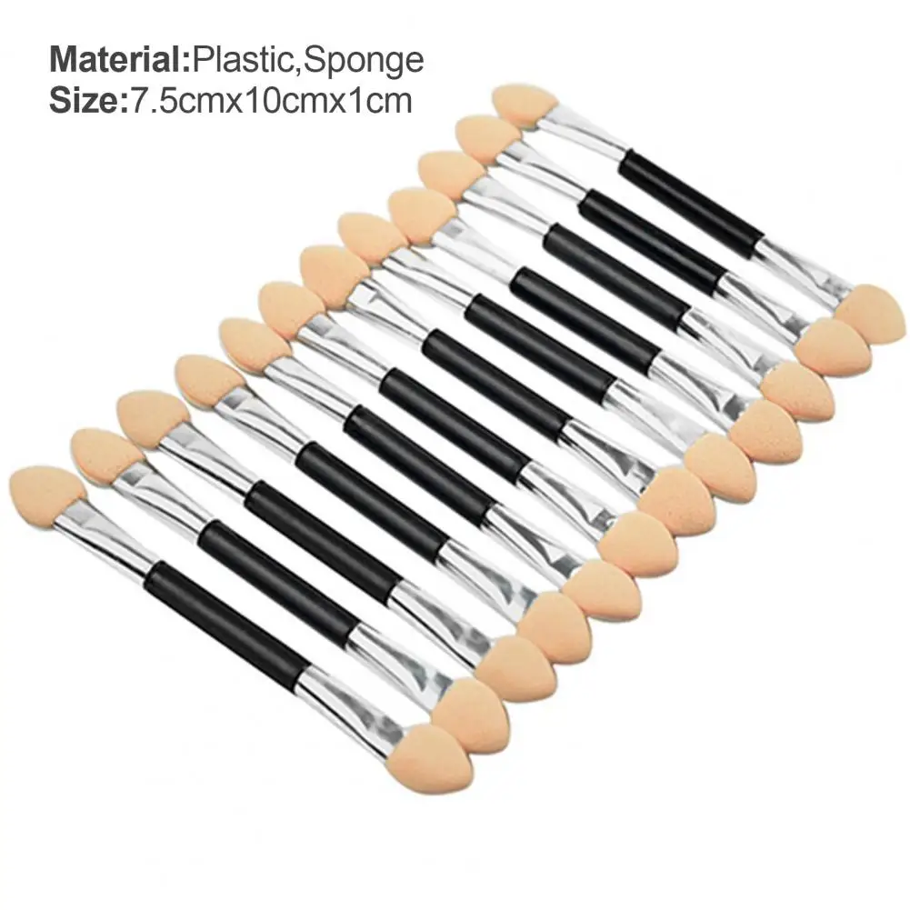 12 pièces pinceaux de fard à paupières jetables maquillage Double face éponge applicateur pinceaux d'ombre à paupières Double extrémité ombre à paupières brosse maquillage
