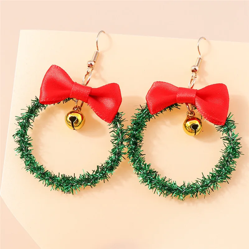 Leslie Fashion Christmas Earrings Merry Christmas Tree Bell Deer Santa Drop Earrings New Year Jewelry Gifts Trendy - Image 2