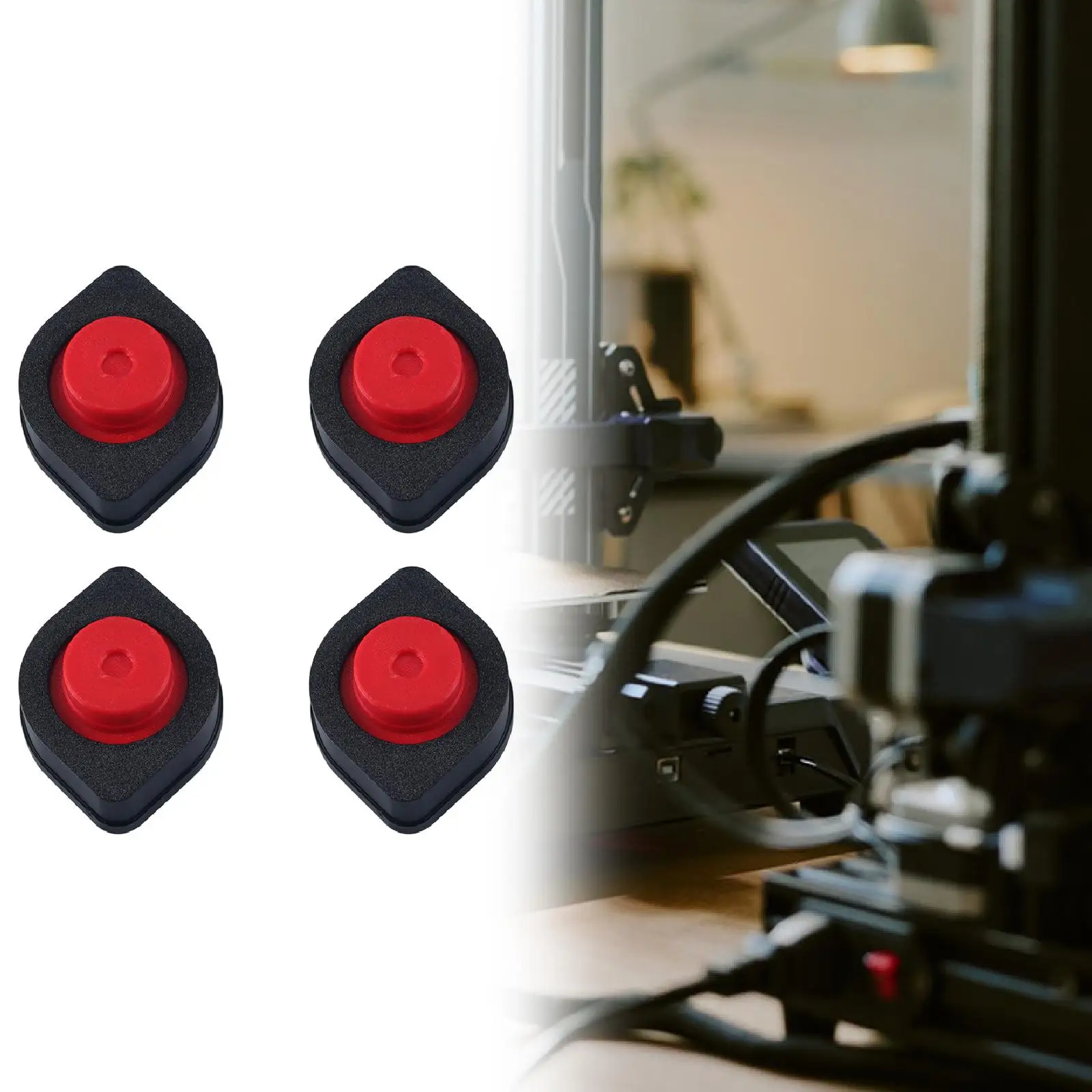 

4Pcs Anti Vibration Foot Pads 3D Printer Parts Landing Mats Repair Assembly Easy to Install Nonslip Protecting Rubber Feet Pads