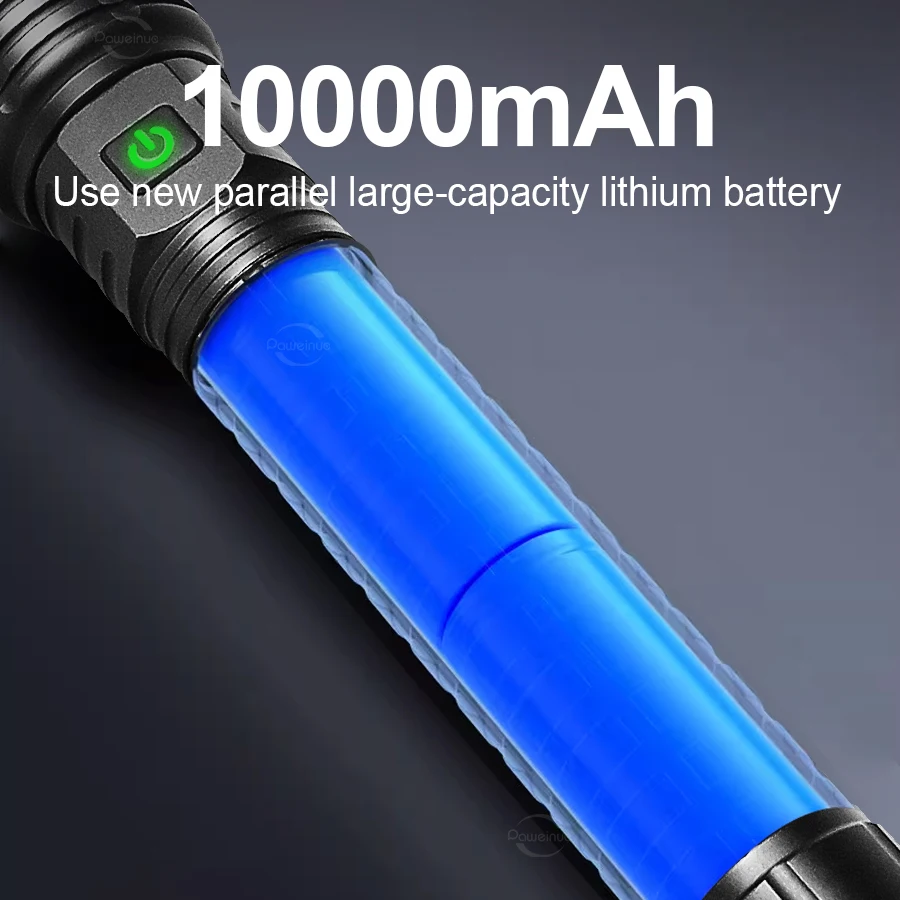 Torch Tactical 990000000LM Led Rechargeable Powerful Flashlight Large Flashlight 10000mAh Super Bright Outdoor Laser Searchlight