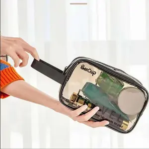 Transparentes PVC -Make -up -Fall, Mehrzweckhygiene -Stipendium, tragbarer Kosmetikorganisator, transparentes Speicherstipendium 8 Hauptverkaufsbox Badezimmer PVC - №1