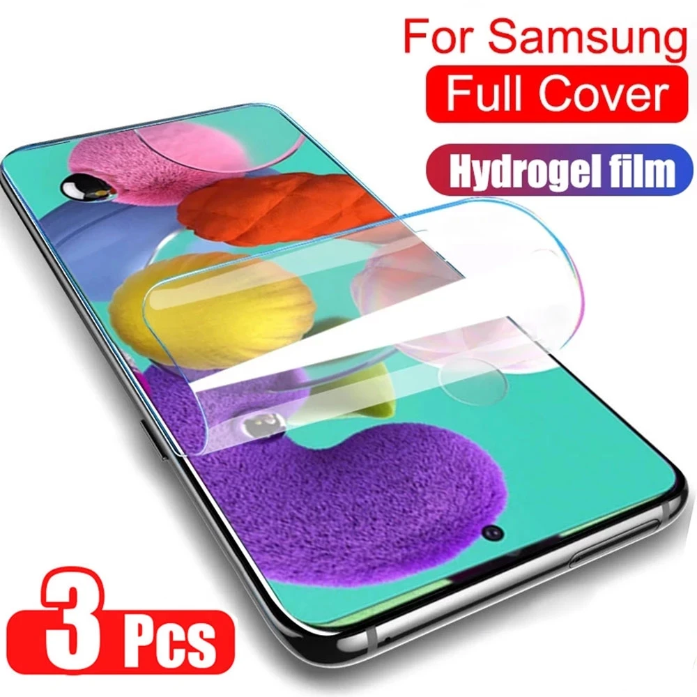 3ชิ้น Hydrogel ฟิล์มสำหรับ Samsung Galaxy A01 A03 Core A13 M22 M52ป้องกันหน้าจอ A11 A21 A31 a41 A51 A71กรณีฟิล์ม