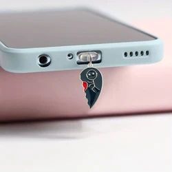 Mobile phone dust plug fashionable splicing couple personality alloy pendant jewelry