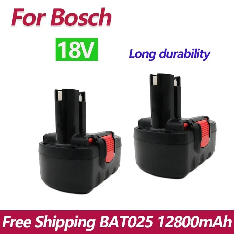 

18V 12.8Ah NI-MH Replace Batteries for Bosch BAT025 BAT026 BAT160 BAT180 BAT181 BAT189 GSR18-2 PSB18 PSR18VE-2 Power Tool