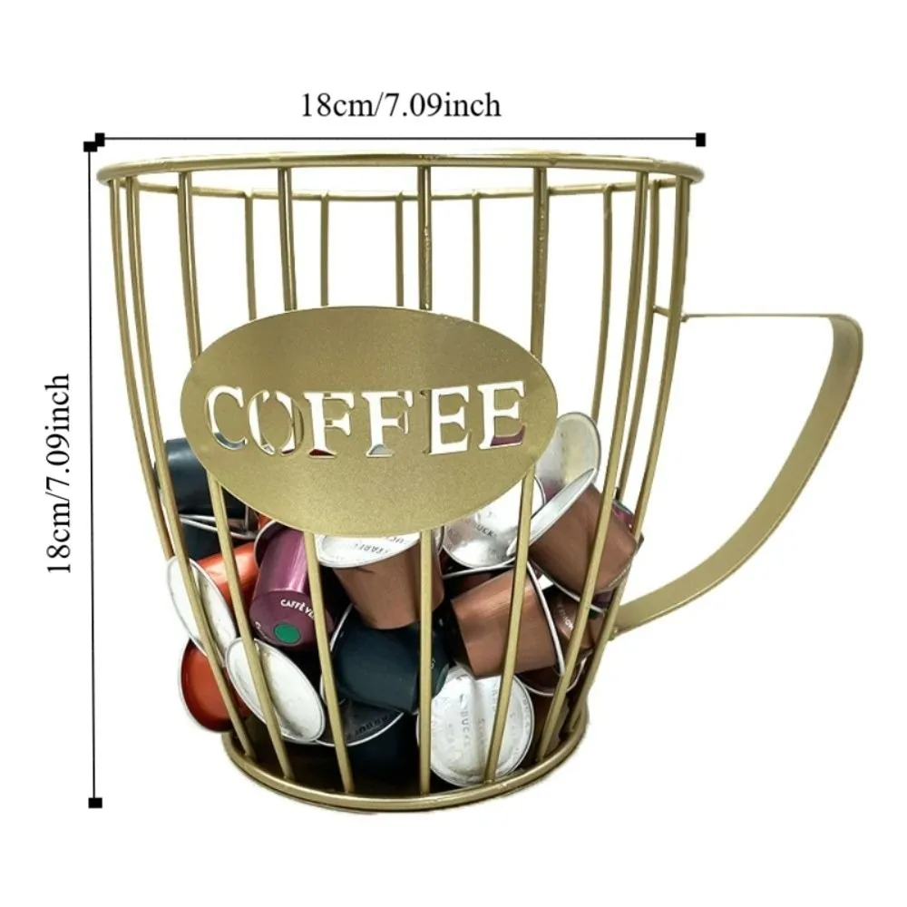 حامل كبسولة القهوة الحديدي المجوف بسعة كبيرة حامل كبسولات القهوة كوب تخزين إبداعي ديكور المنزل #6