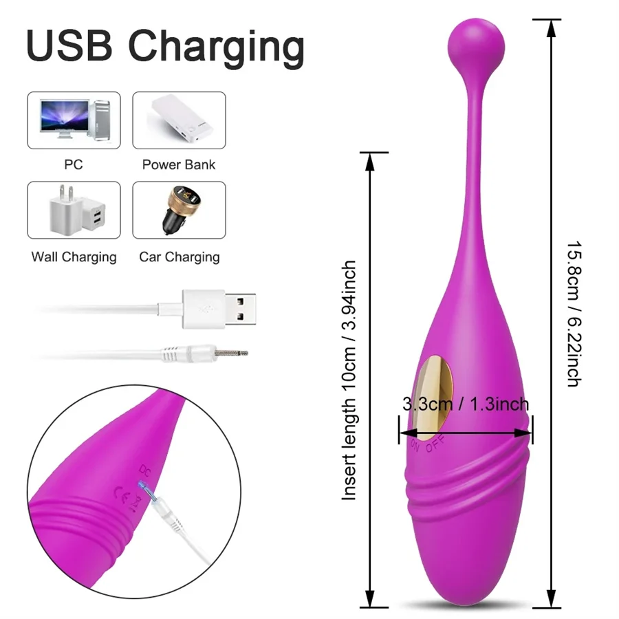 Uovo d'amore vibrante telecomandato senza fili per le donne G-Spot Plug anale Masturbatore vibrante Indossabile Palline vaginali Giocattoli del sesso