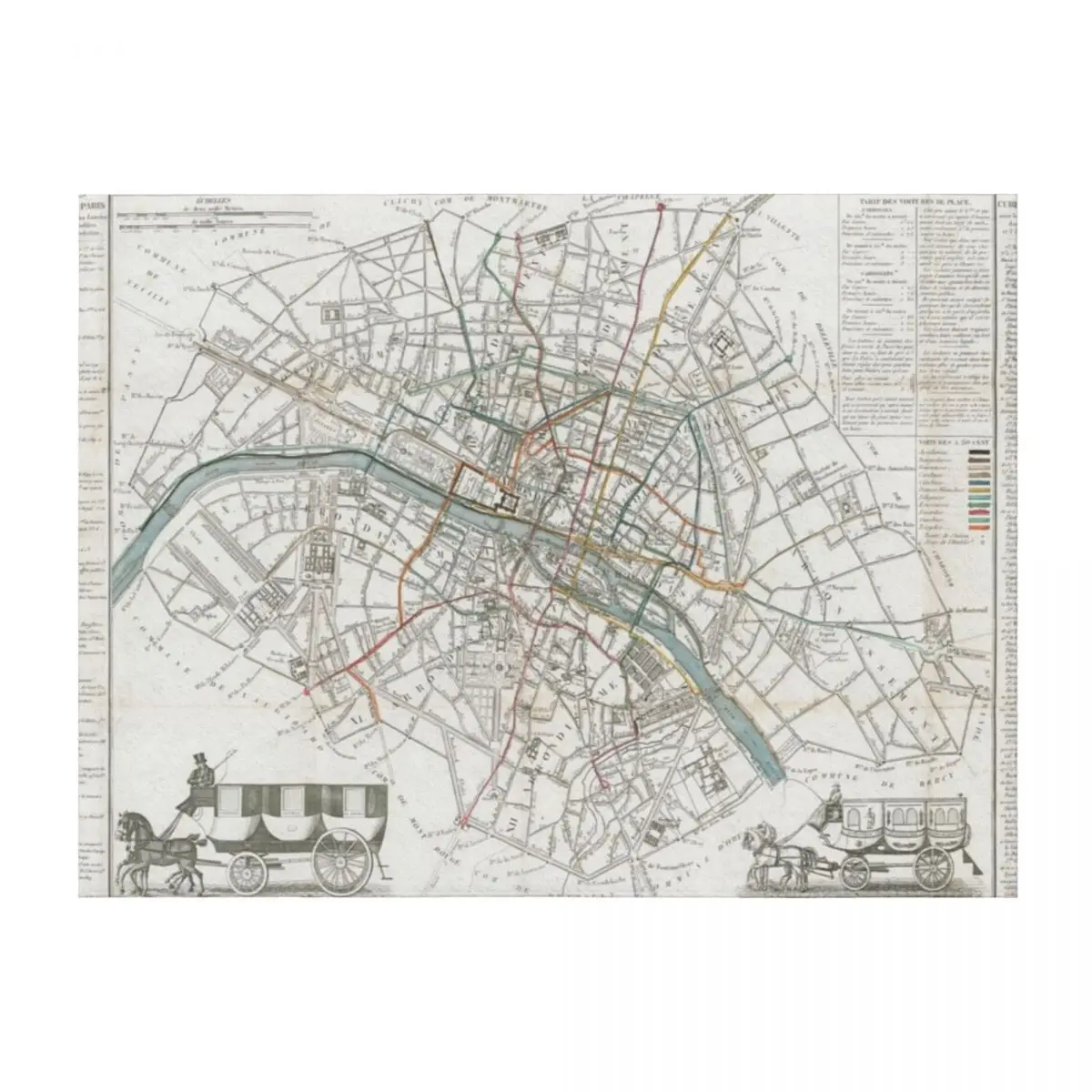 

Vintage Map of Paris France (1828) Throw Blanket Luxury Brand Luxury Throw Large anime Blankets