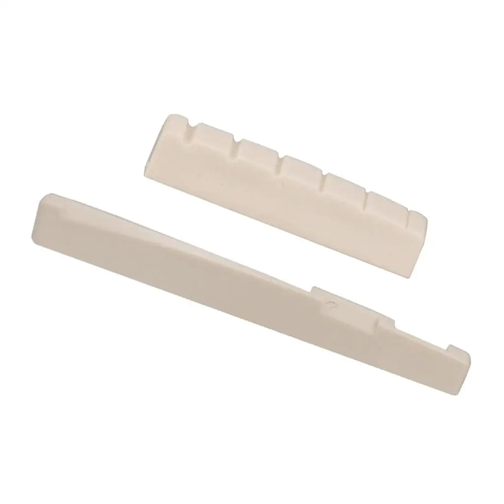 6 String Saddle Nut Plastic Slotted Acoustic Guitar Bone Nut Parts for Left Handed Folk Guitar Repair Tool