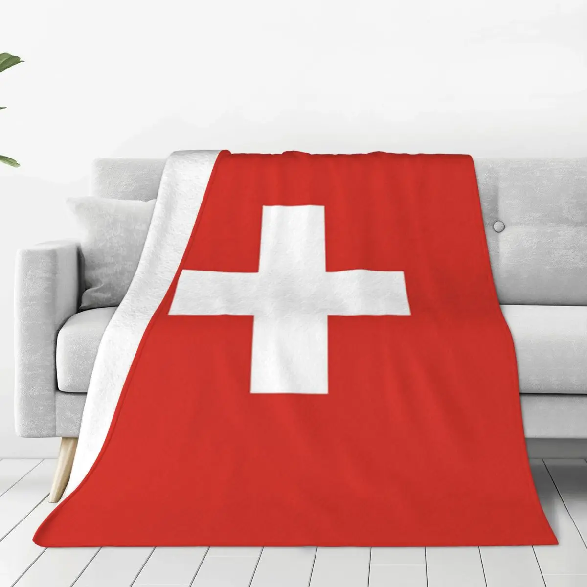 Swiss Switzerland Flag Blankets Flannel Lightweight Sofa Throw Blankets For Home Bedroom Outdoor Throws Bedspread Quilt