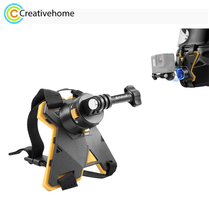 PULUZ Magnetic Quick Release Motorcycle Helmet Chin Bracket Strap Mount For Action Camera Gopro HERO12 11 10 9 8 7, Insta360 Ace