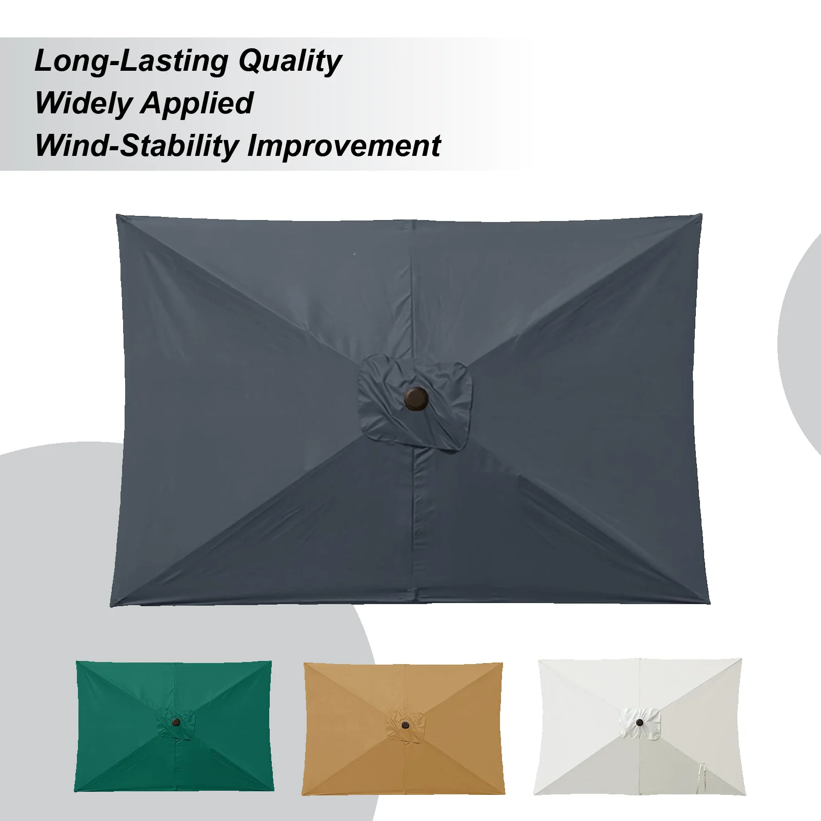 

Umbrella Replacement Canopy Rectangular Umbrella Canopy Replacement UV Protection Heavy Duty Parasol Top Garden Accessories