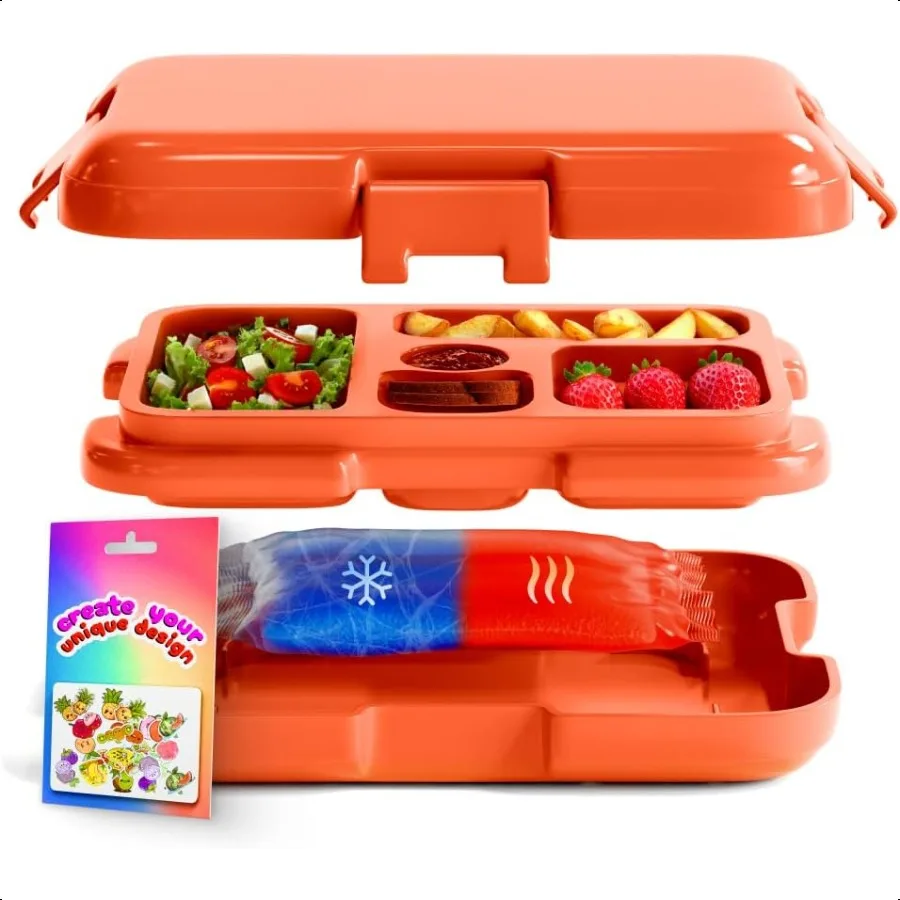 

Bento Box for with Hot Cold Packs for Lunch Box Microwavable Lunch Containers with Compartments Bento Lunch Box for School Lunc