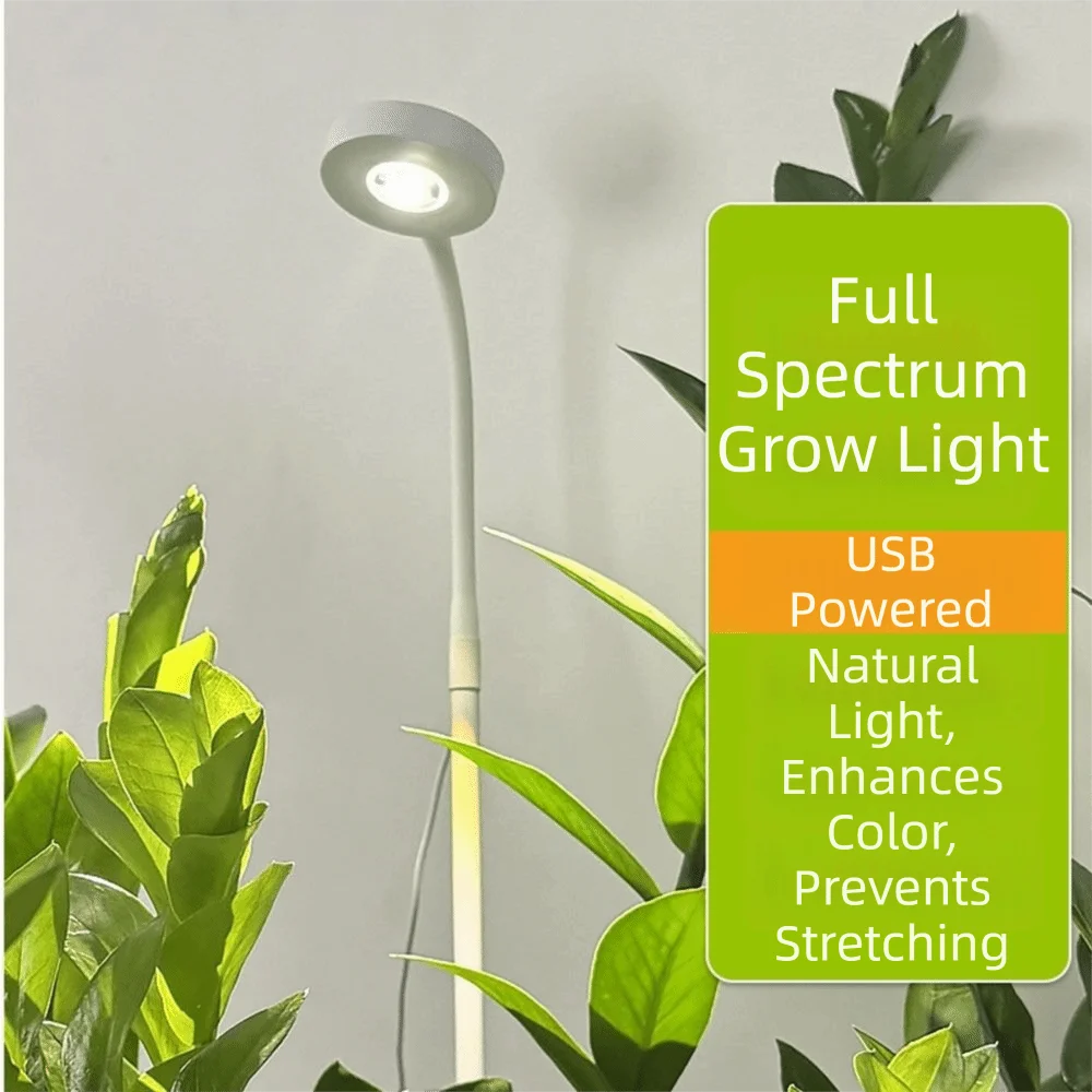 

Height Adjustable LED Plant Growth Light 45/65/80cm Clip on Full Spectrum Light 3 Lighting Mode Retractable USB Night Light