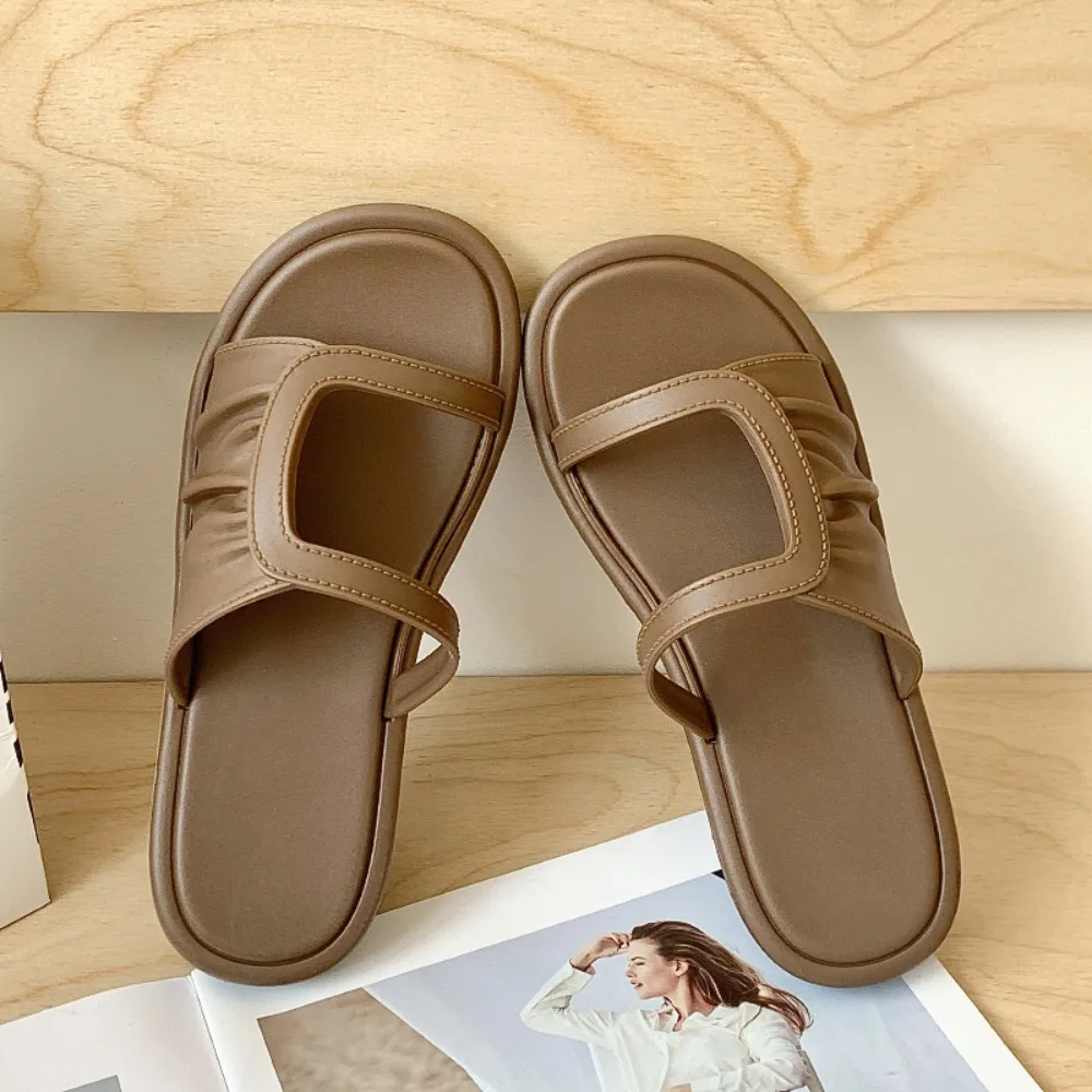 لينة شبكة جوفاء بولي كلوريد الفينيل النعال المسطحة المضادة للانزلاق الصيف الشقق الشرائح الصنادل أضعاف بحر الصيف بحر أحذية داخلي في الهواء الطلق #1