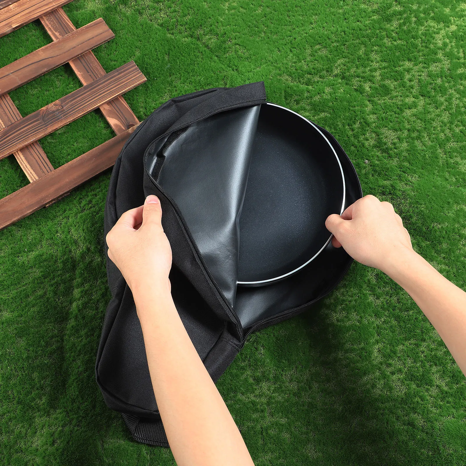 

1Pcs Camping Cookware Storage Organizer Waterproof Oxford Cloth Sturdy Portable Outdoor Pan Bag with Handle Camping Pan Bag