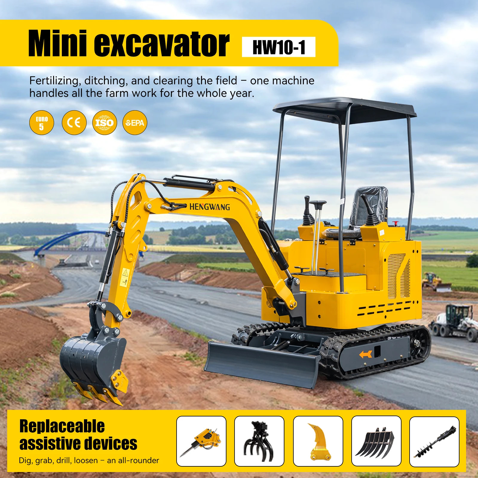 Customized Mini Excavator 1.5 Ton Crawler Mini Digger Bagger Farm New Small Excavator 1.2-1.8 Ton Machine Agricultural Tractor
