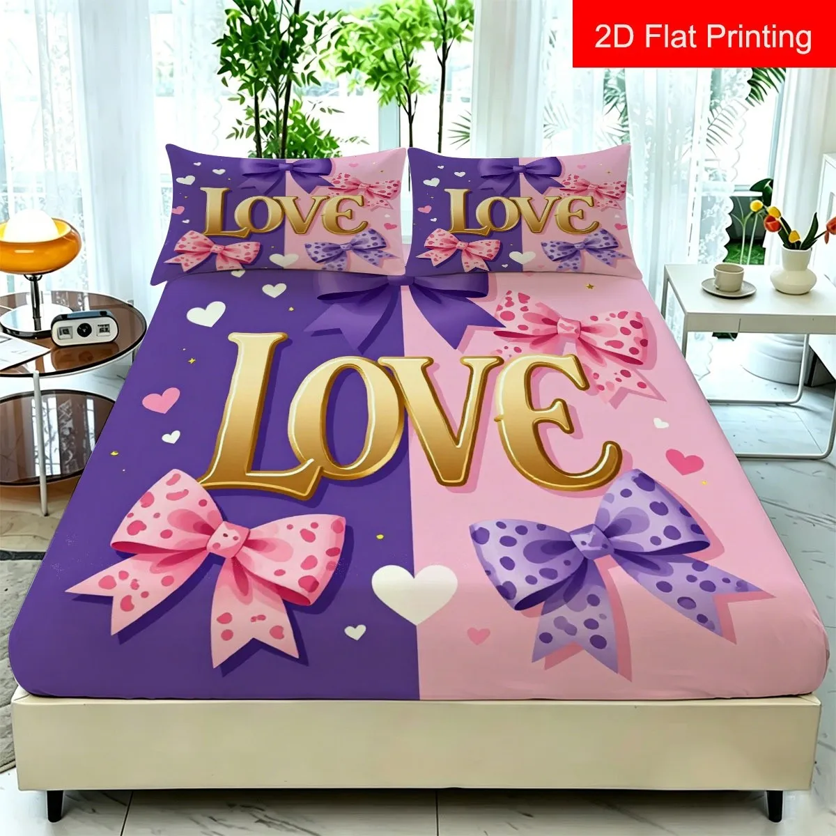 Purple and Pink Color-Blocking Background, Eye-Catching Gold 