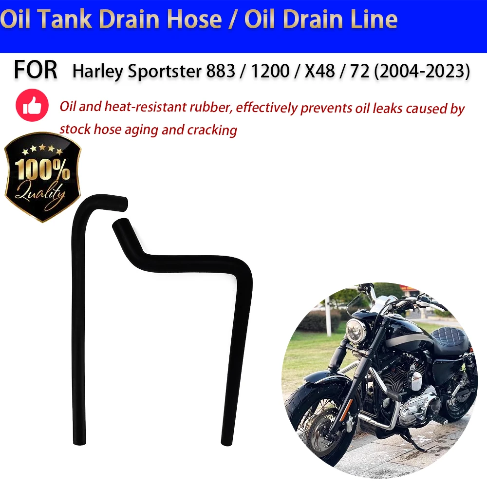 For Harley Sportster 883 1200 X48 72 Oil Tank Drain Hose 2004-2023 No-Drill Accesorios Moto