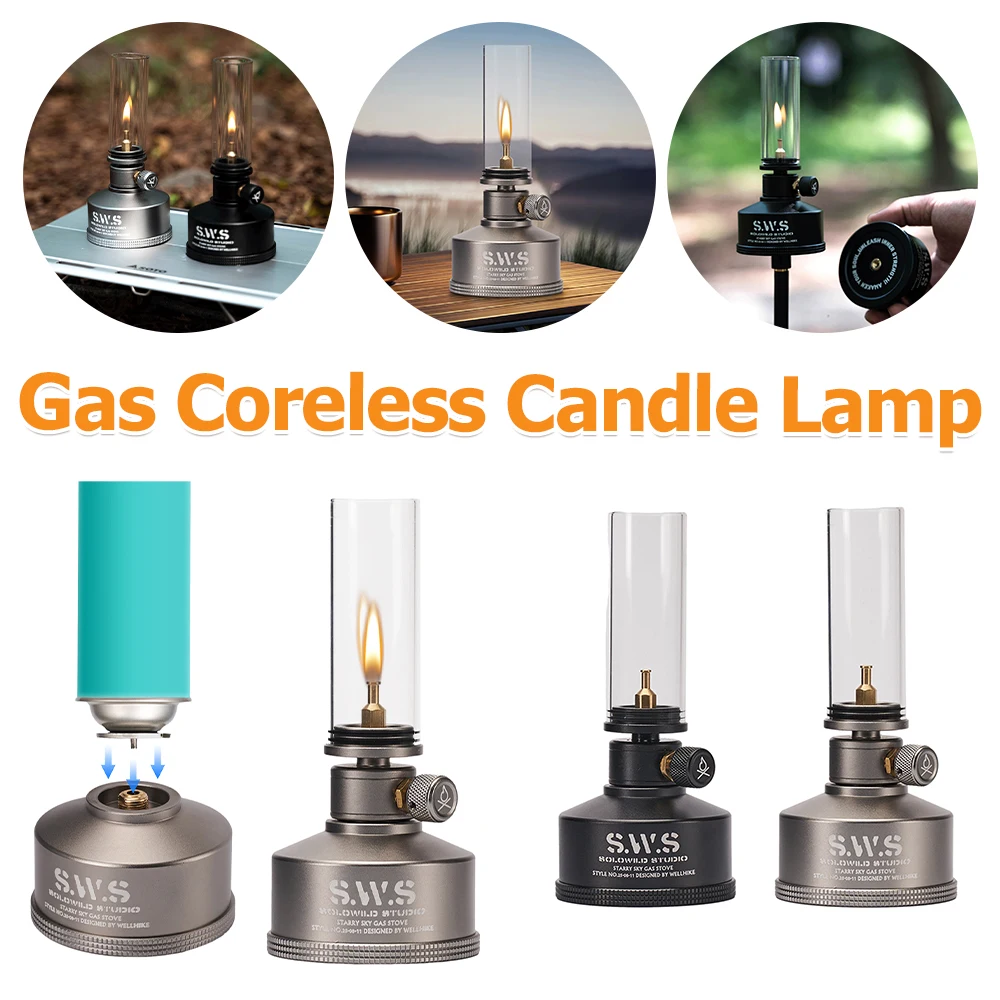 防風ガスコアレスキャンドルランプレトロ夢のようなキャンドルライトランプポータブルテント照明器具屋外キャンプライト