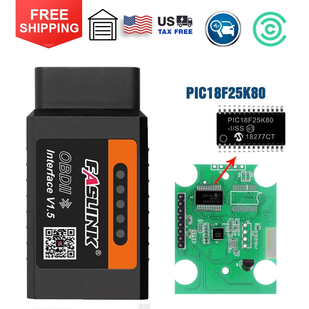 

FASLINK X1 сканер автомобильных кодов v1.5 Bluetooth автомобильный адаптер PIC18F25K80 автомобильные диагностические инструменты для iPhone и Android