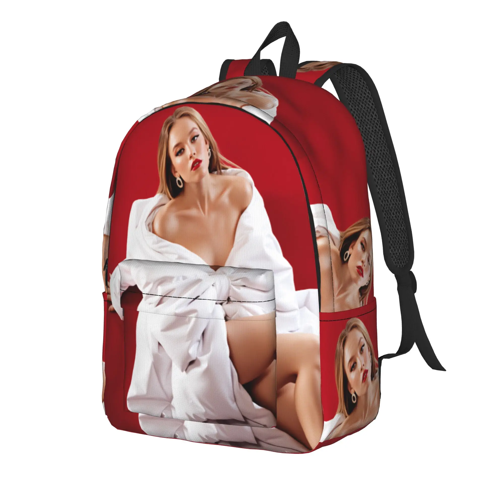 American Actress Sydney Sweeney  Backpack  Novelty Backpacks Women Sport Durable High School Bags High Quality Rucksack
