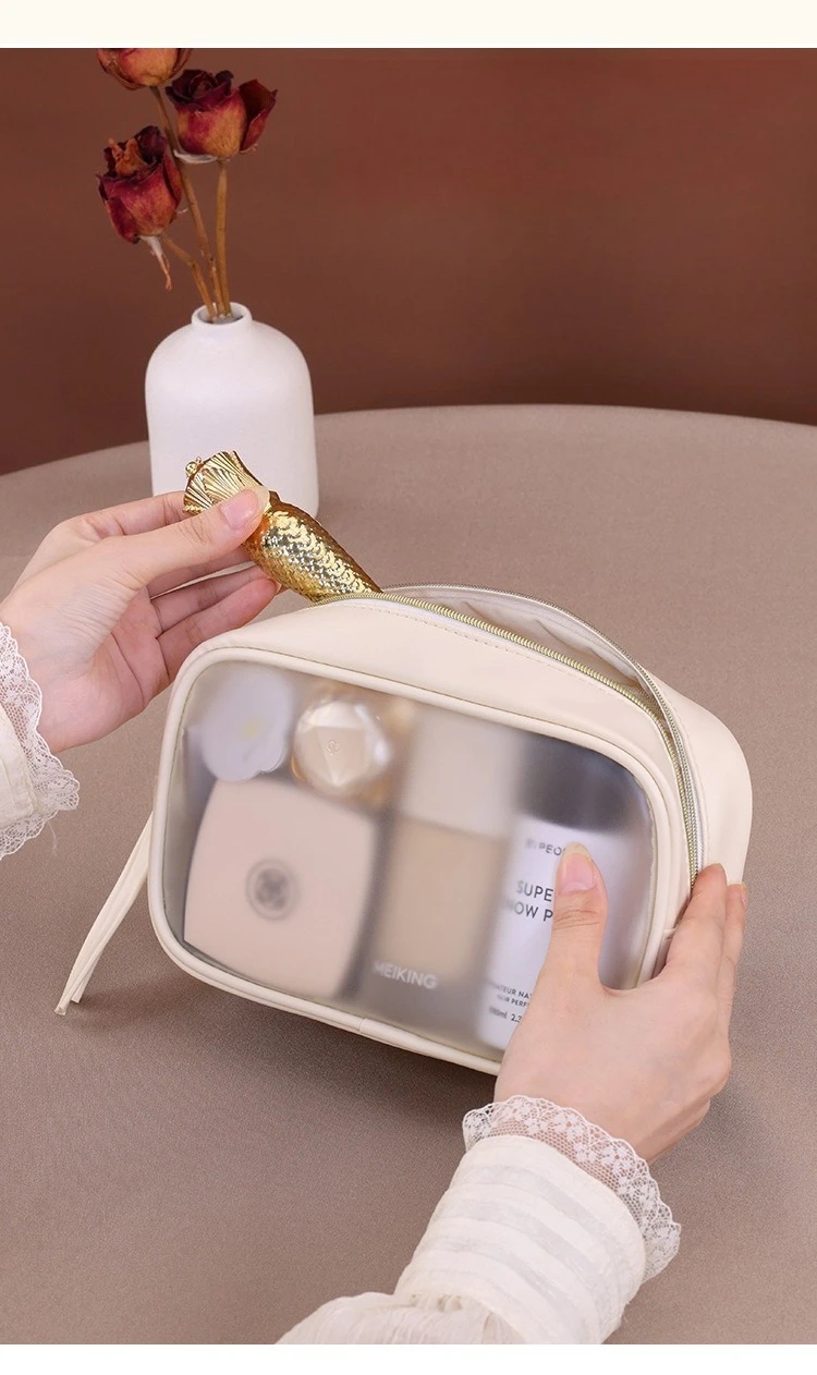 Halbtransparentes Luxus-Kosmetiktaschen-Set, 3-teilig, Große Reise-Kosmetikorganizer-Taschen, Tragbare Toilettenartikel-Aufbewahrung für Frauen – Detail 9