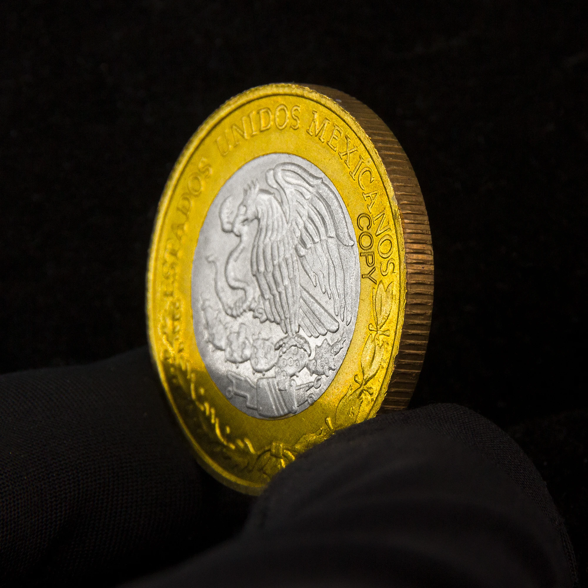 1992 Mexico 10 Pesos Coin - Maya Civilization Bicolor Inlay Mayan Totems Aztec Sunstone Commemorative Rare Collection Medal