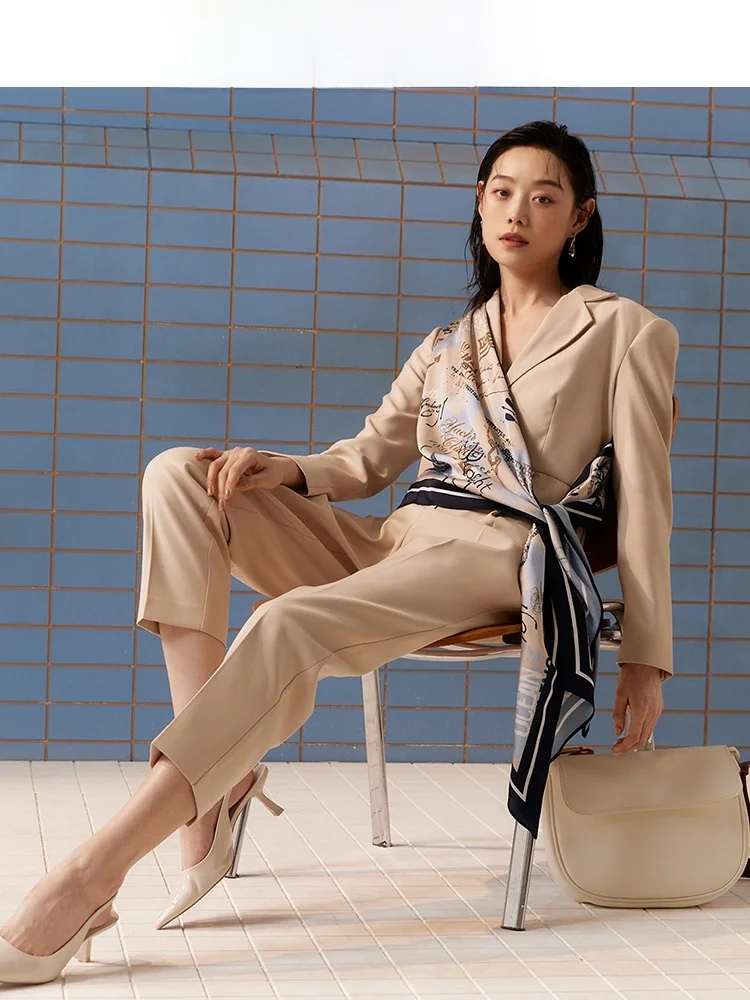 

Slim Fit Suit Pants Women's Commute Faion Urban Sle Spring Autumn OL Tapered Pants mid Waist Other Material