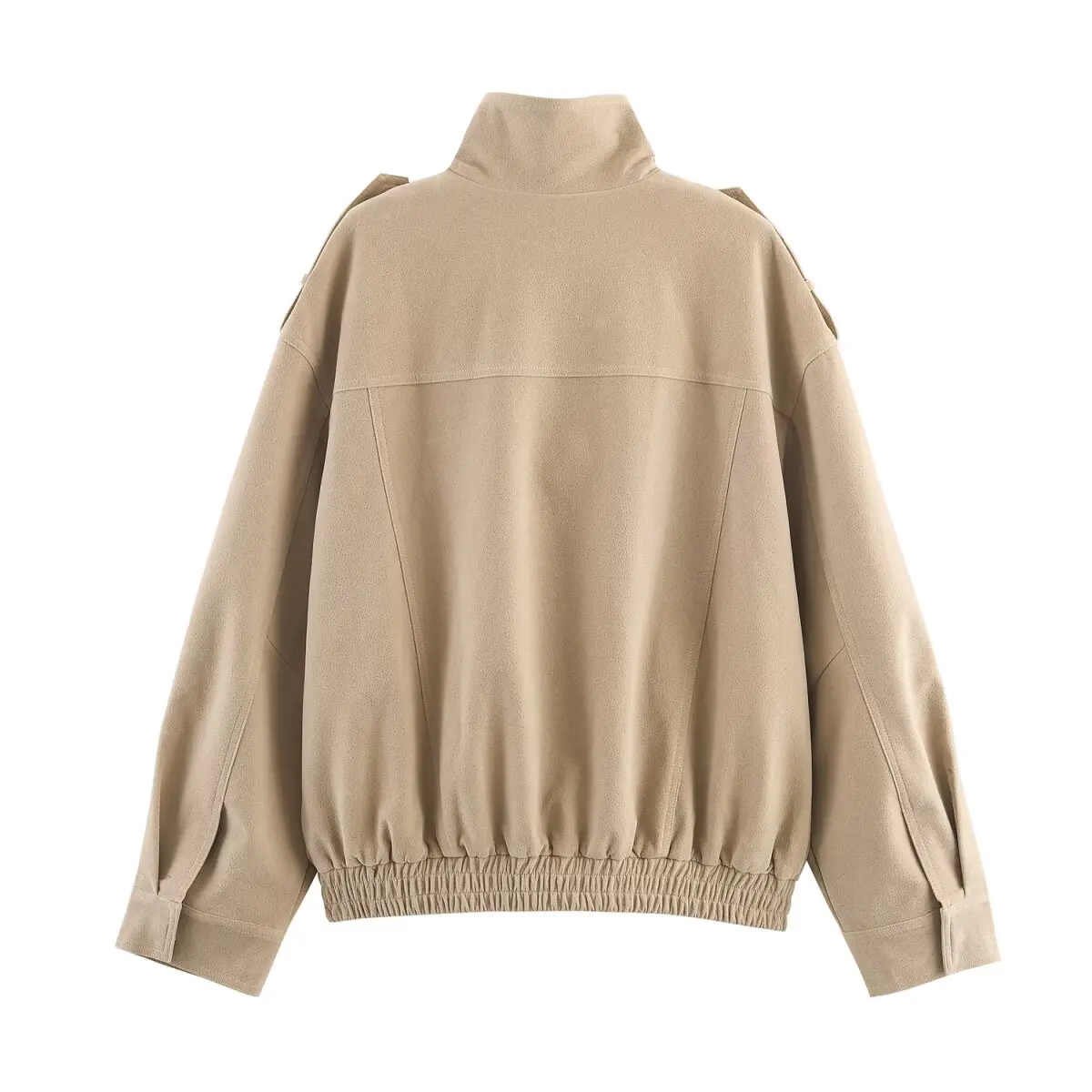 เสื้อแจ็คเก็ตหนังผู้หญิงสไตล์ยุโรปและอเมริกา ดีไซน์แฟชั่นอเนกประสงค์ ผิวสัมผัสแบบหนังกลับ ปี 2025