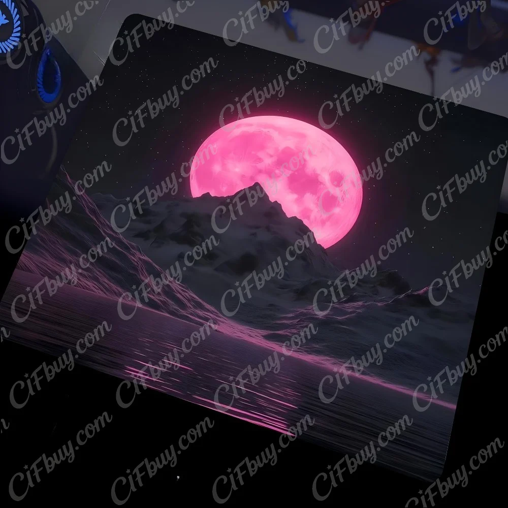 CIFbuy Mouse Pad Smooth Gaming Surface Fast Tracking Anti Slip Rubber Base Durable Desk Mat for PC Office Gamer Mountain Moon