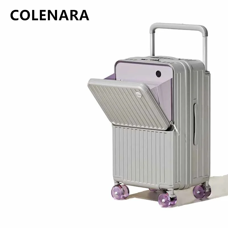 COLENARA Multifunctional Suitcase Front Opening Boarding Case Laptop Trolley Case  20