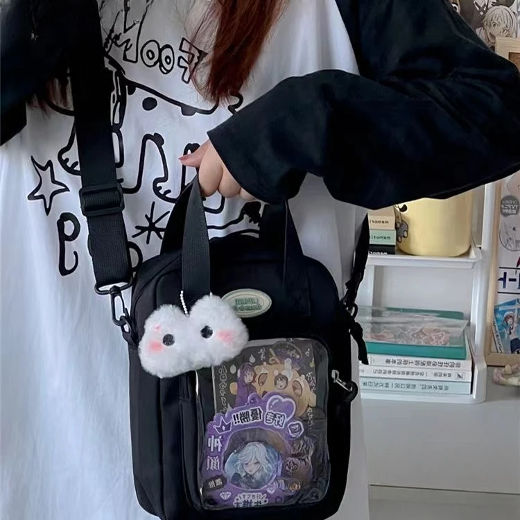 Y2K japońskie Harajuku małe torby typu Crossbody kobiety Mini Tote przezroczyste Itabag dziewczyny powrót szkolna torba na ramię torebki i torebki