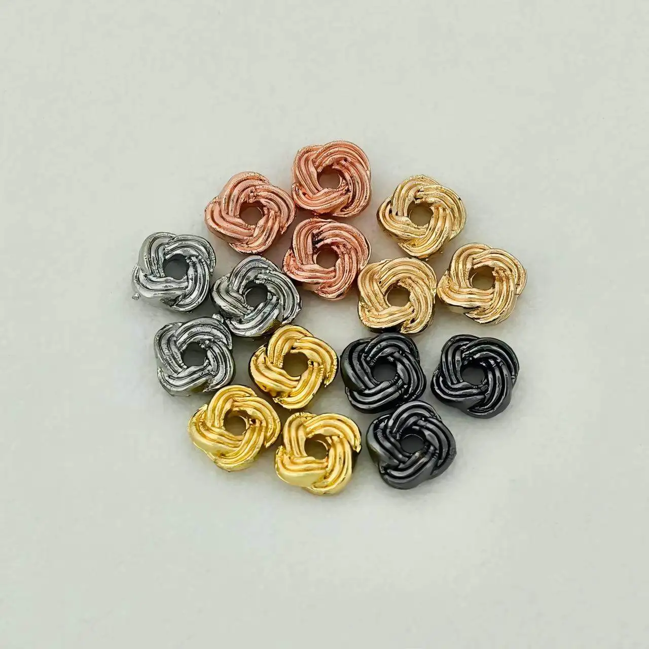 

20PC DIY Pearl Bracelet Necklace Spacer Accessories Copper Gold-plated Pineapple Knot Pattern Jewelry Making Materials Wholesale