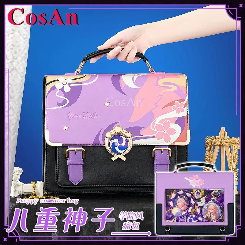 

CosAn Game Genshin Impact Yae Miko Cosplay Theme Impression Pack Daily Preppy Commuter Backpack Messenger Bag Fashion Itabag