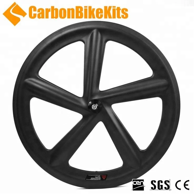 CBK 23mm width 700c full carbon track/road carbon disc brake available carbon five spoke wheel