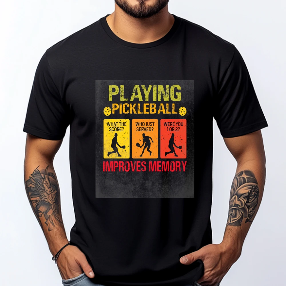 

Playing Pickleball Improves Memory Pickleball Mens Clothing Plus Size Men's Clothing Deals T-shirts