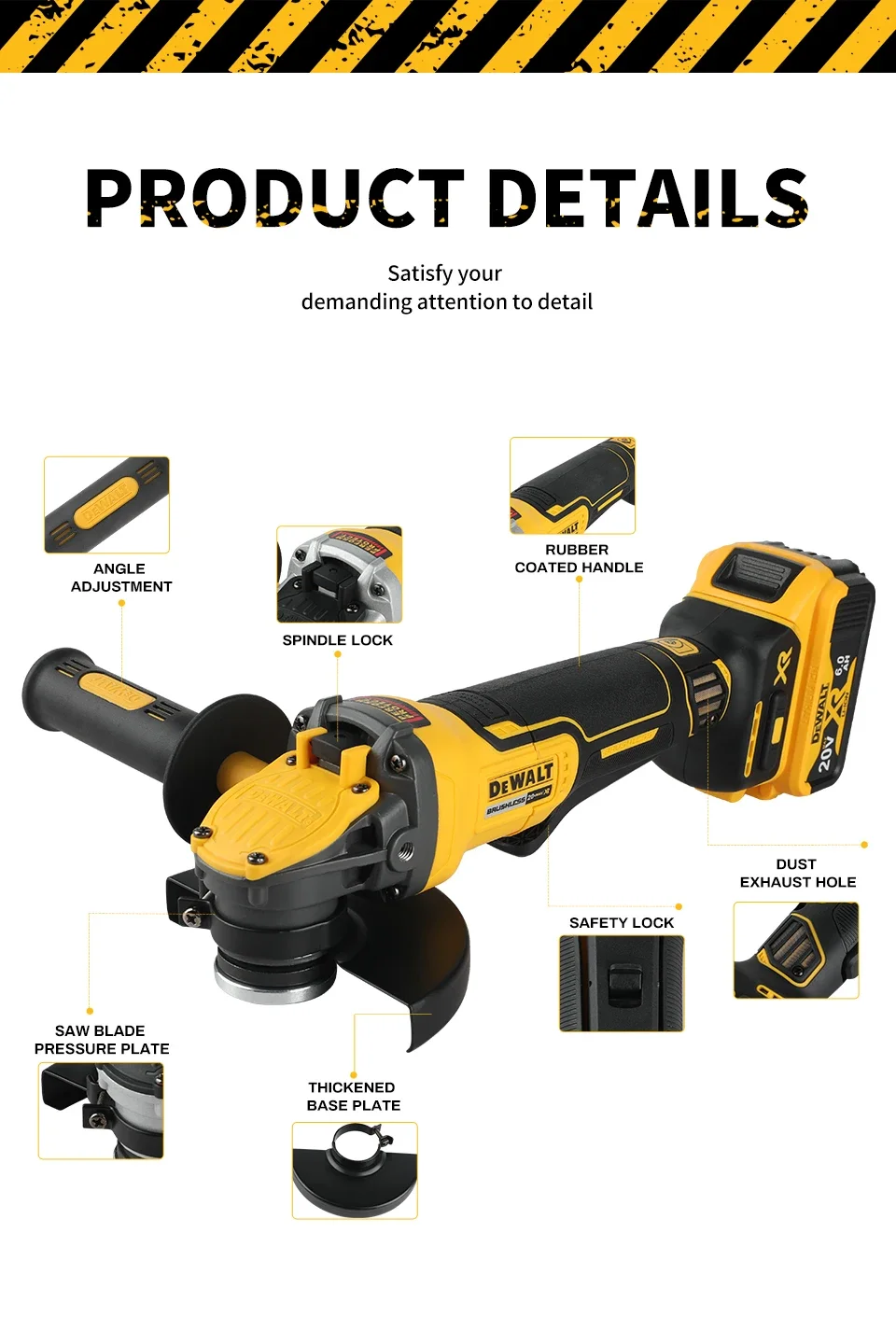 DEWALT DCG416 20V Max brushless bare grinder. It's a cutting - edge tool for various tasks, delivering reliable power
