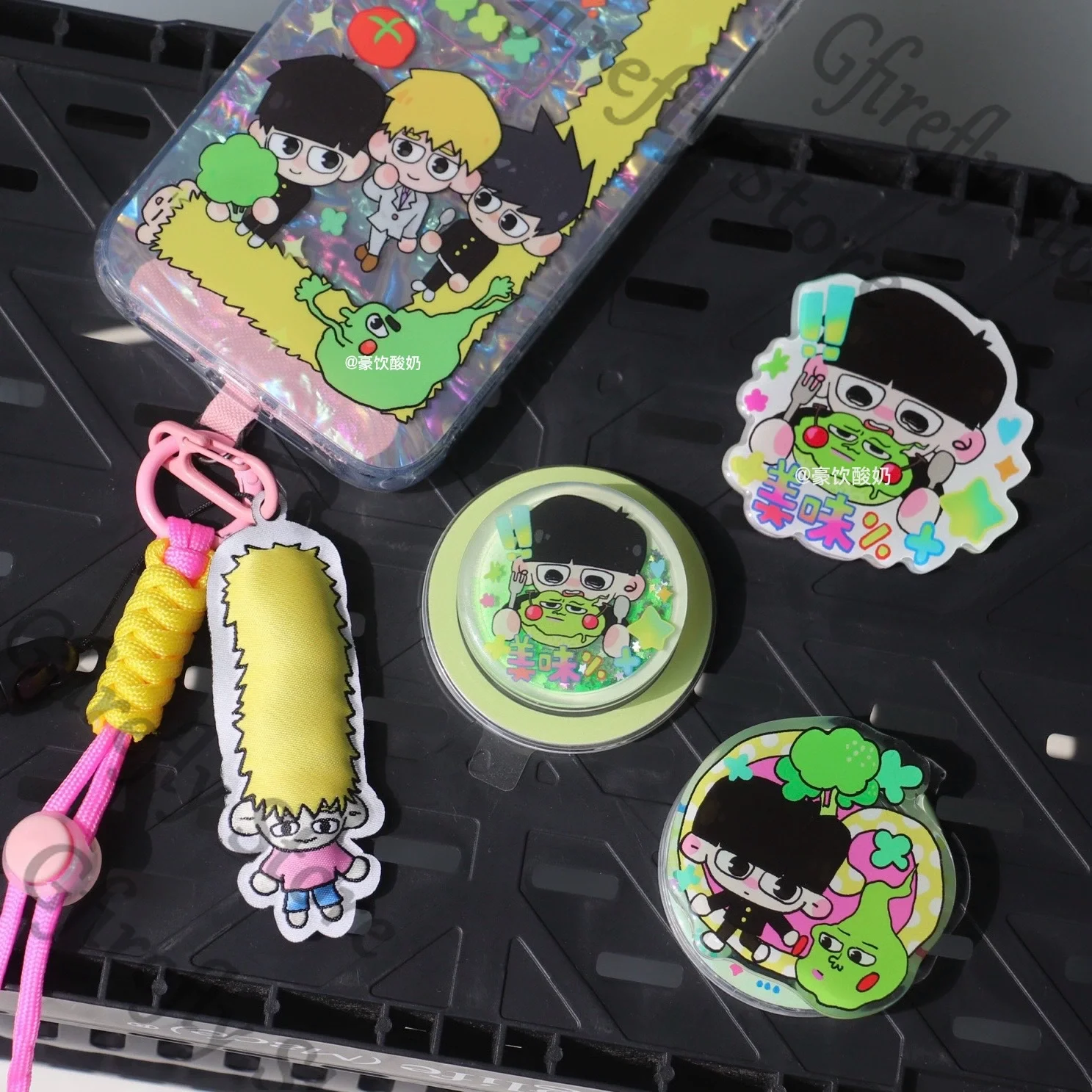

Mob Psycho 100 Kageyama Shigeo Dimple Acrylic Fridge Magnets Phone Lanyard Cosplay Magnetic Stand Ornaments Christmas Gift
