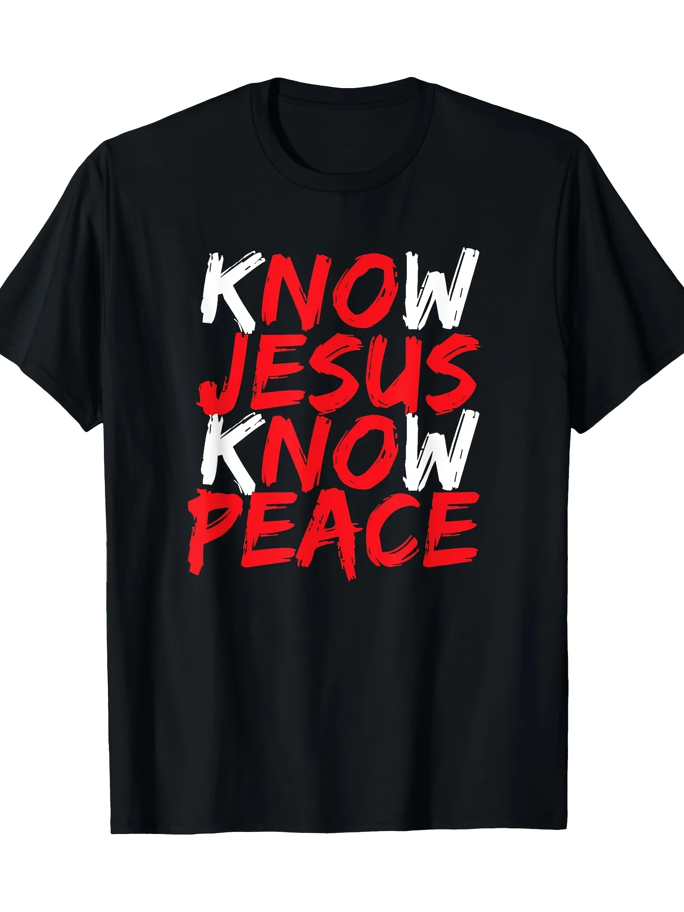 Christian Bible Verse Quote: Knowing Jesus Is the Only Way to Find Peace. Faith Short Sleeve T-Shirt