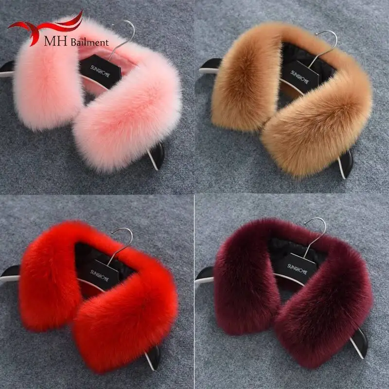 Otoño Invierno piel sintética de zorro cuello de piel ecológico cuello falso nuevo estilo bufanda de lujo versátil Universal individual Unisex
