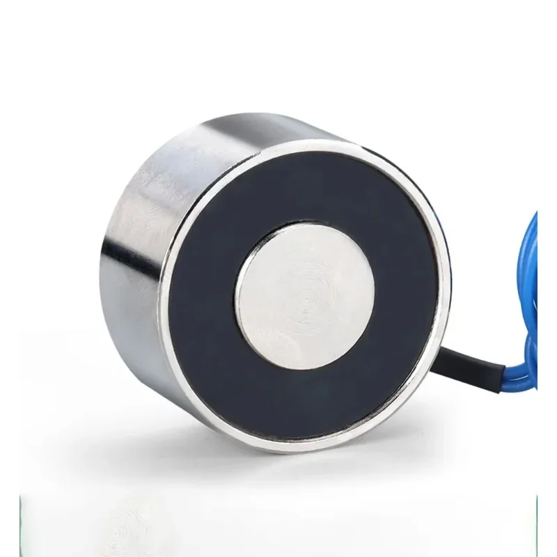 P100/40 240KG Suction Cup Electromagnet Round DC 12V24V Coil Traction Iron Strong Magnet Energized Magnetic